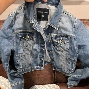Maurices Light Blue Cropped Denim Jacket